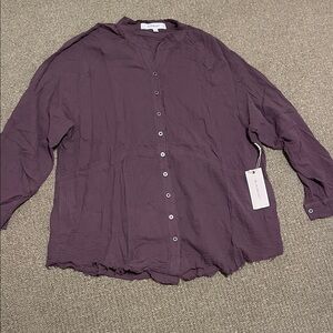 Boutique Brand Brown Cotton Button Down